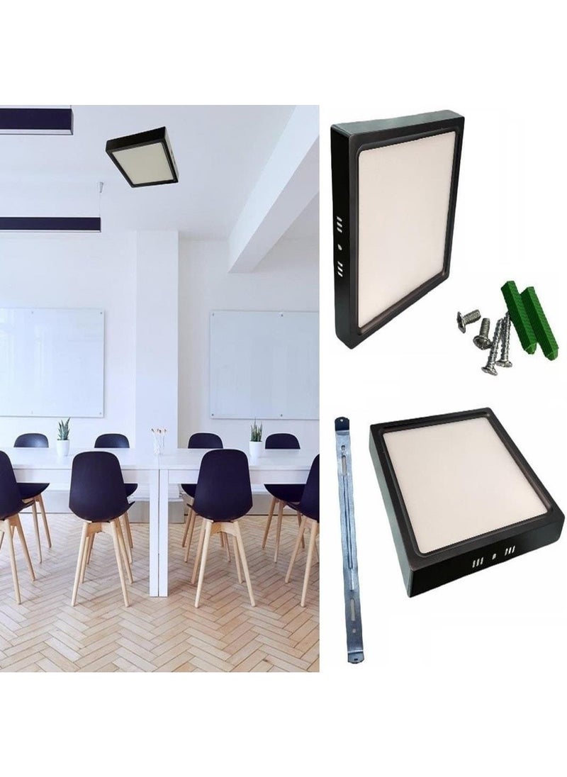 EKS Ticaret Cata Surface Mounted Square LED Luminaire Black Body 18W 3200K Daylight CT-5236-G  - Image 1
