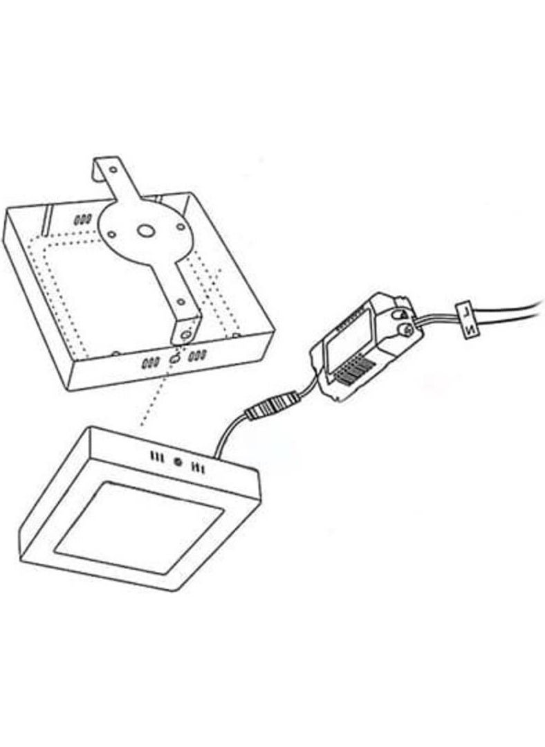 EKS Ticaret Cata Surface Mounted Square LED Luminaire Black Body 18W 3200K Daylight CT-5236-G  - Image 3