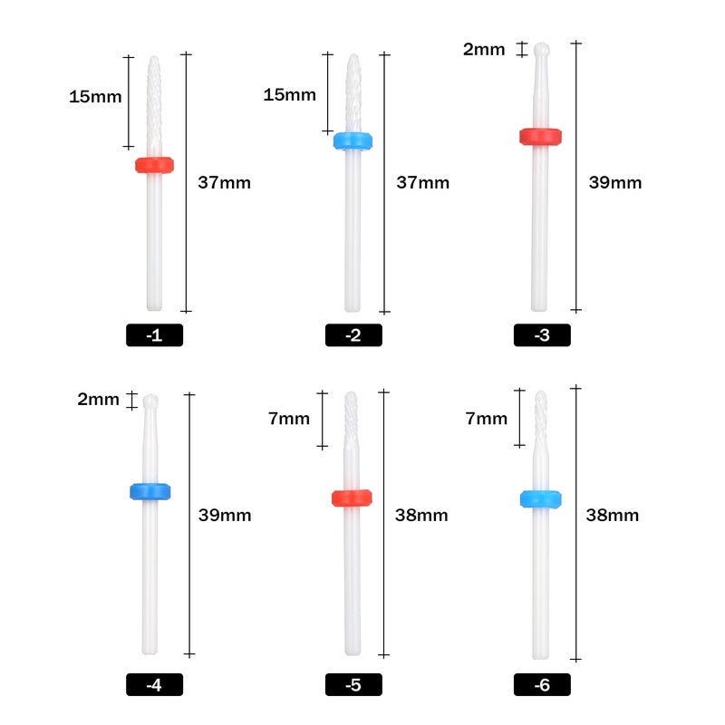 3 / 32'' Ceramic Nail Drill Bits Pedicure & Manicure Drill Bits Replacement Drill Bits for Electric Nail Drill Dead Skin Removal - Image 5