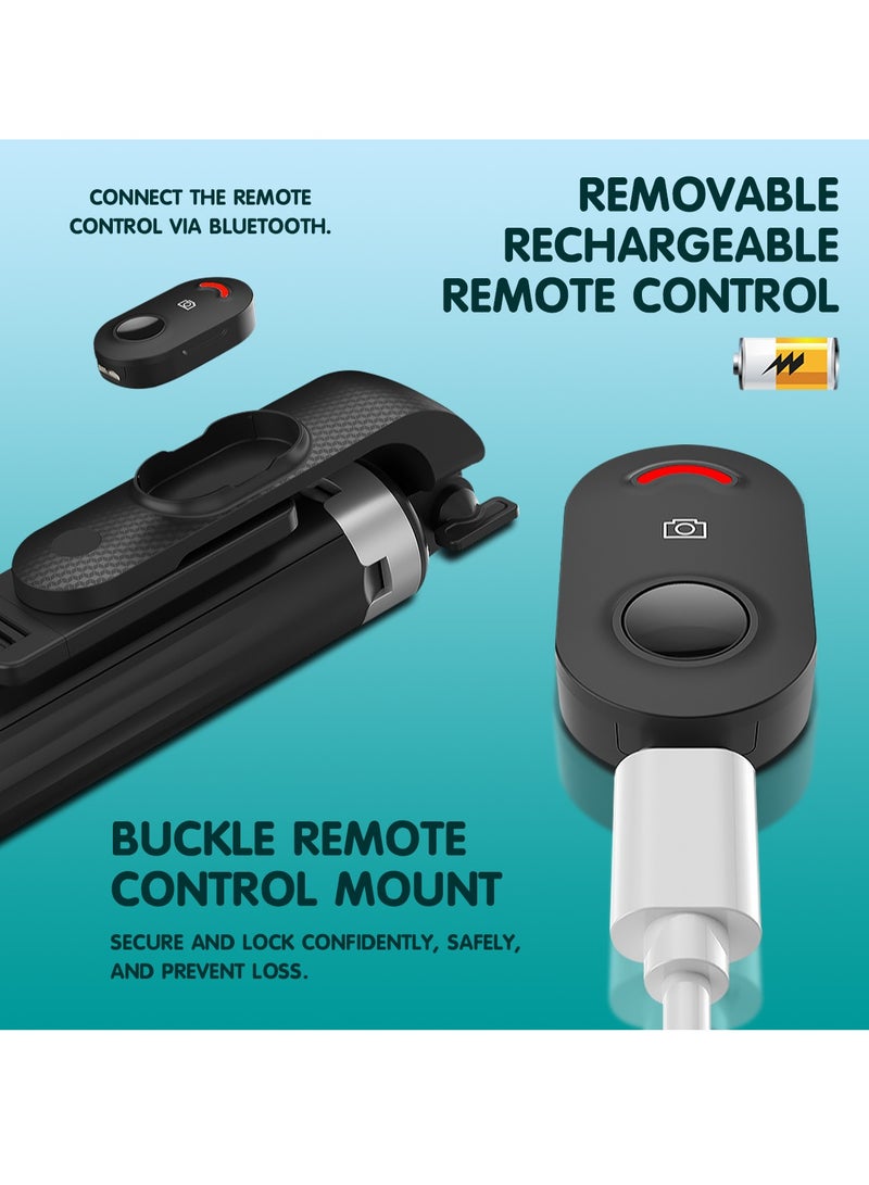 Selfie Stick With Dual Led Lights Bluetooth Remote Control, 3 In 1 Retractable Mobile Phone Selfie Stick, Lightweight And Stable, Suitable For Iphone/Samsung - Image 4