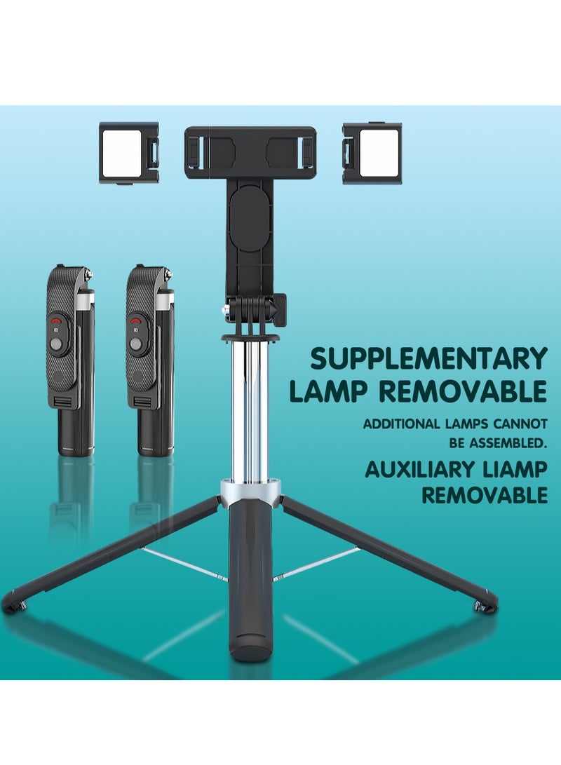 Selfie Stick With Dual Led Lights Bluetooth Remote Control, 3 In 1 Retractable Mobile Phone Selfie Stick, Lightweight And Stable, Suitable For Iphone/Samsung - Image 2