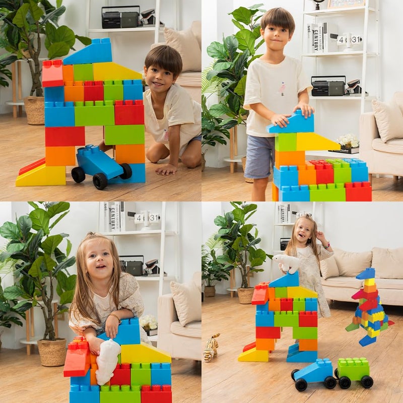 PLATPORTS 48-Piece Jumbo Big Building Blocks â€“ Giant XL Large Plastic Blocks for Kids Ages 2â€“8, Indoor & Outdoor Construction Play Set - Image 5
