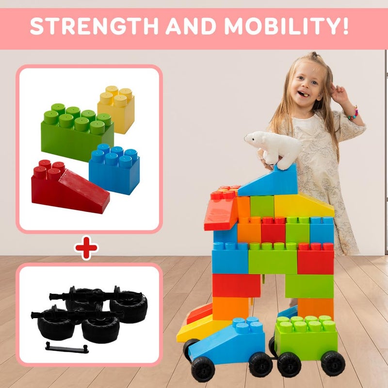 PLATPORTS 48-Piece Jumbo Big Building Blocks â€“ Giant XL Large Plastic Blocks for Kids Ages 2â€“8, Indoor & Outdoor Construction Play Set - Image 3