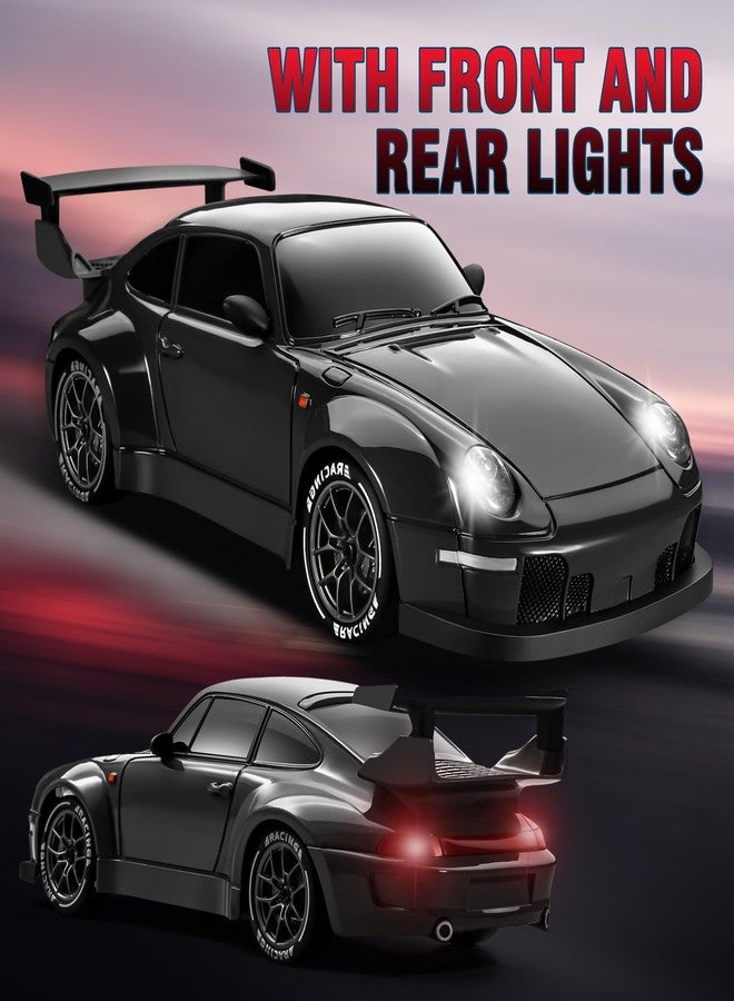 ACAMMZAR RC Drift Car Pro Upgraded with Gyro, 1:24 Full Proportional Remote Control Car, 25KM/H 4WD High Speed RC Cars with Lights, Extra Racing Tires, Vehicle for Adults Kids Boys Girls, Black - Image 5