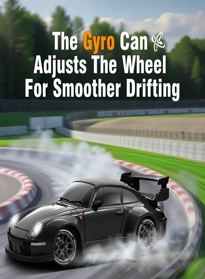 ACAMMZAR RC Drift Car Pro Upgraded with Gyro, 1:24 Full Proportional Remote Control Car, 25KM/H 4WD High Speed RC Cars with Lights, Extra Racing Tires, Vehicle for Adults Kids Boys Girls, Black - Image 3