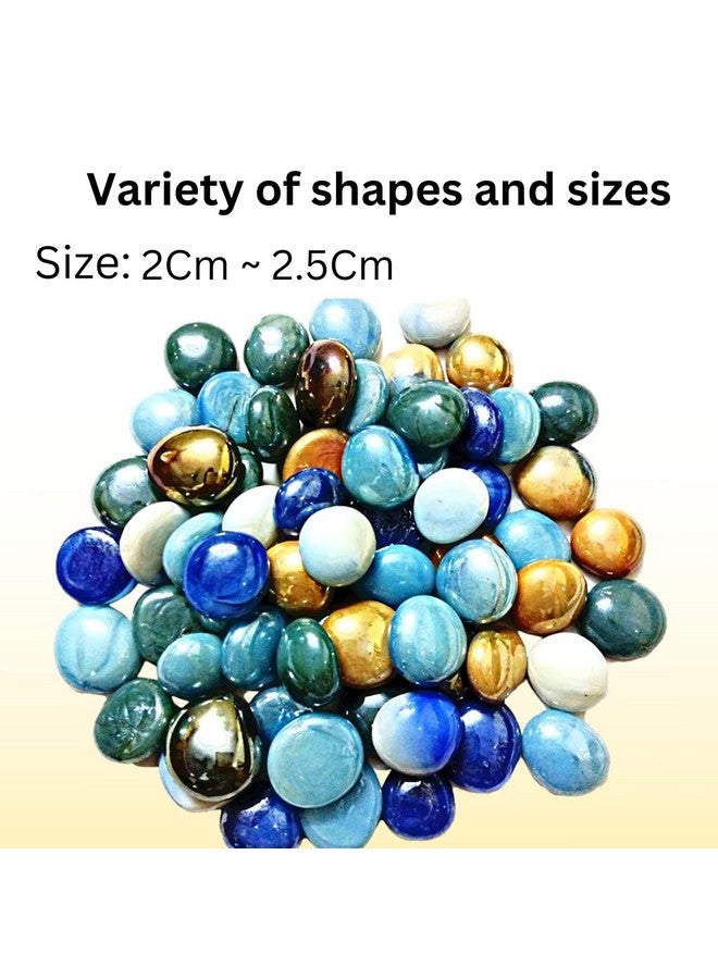 Flat Round Marbles Mix Milky Decorative Stone For Decorative Stone, Fountain, Vase Fillers, Party Table Scatter, Wedding, Decoration & Beads For Aquarium (900Gm) - Image 2