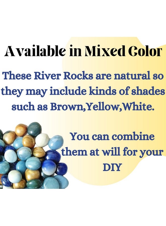 Flat Round Marbles Mix Milky Decorative Stone For Decorative Stone, Fountain, Vase Fillers, Party Table Scatter, Wedding, Decoration & Beads For Aquarium (900Gm) - Image 4