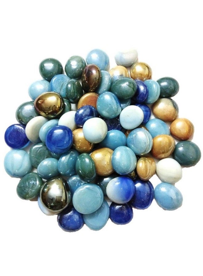 Flat Round Marbles Mix Milky Decorative Stone For Decorative Stone, Fountain, Vase Fillers, Party Table Scatter, Wedding, Decoration & Beads For Aquarium (900Gm) - Image 1