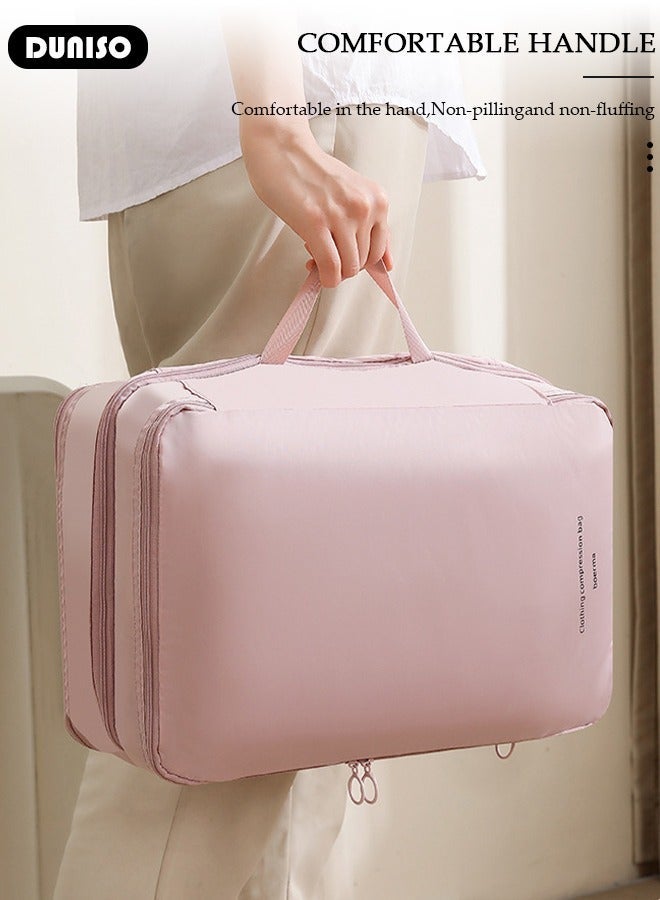 DUNISO Compression Packing Cubes for Travel, Carry on Suitcase Organizer Bag with Dual Compartments, Expandable Bags Organizer for Home Storage, Lightweight Nylon Travel Organizer for Luggage, Suitcases and Essentials - Image 2