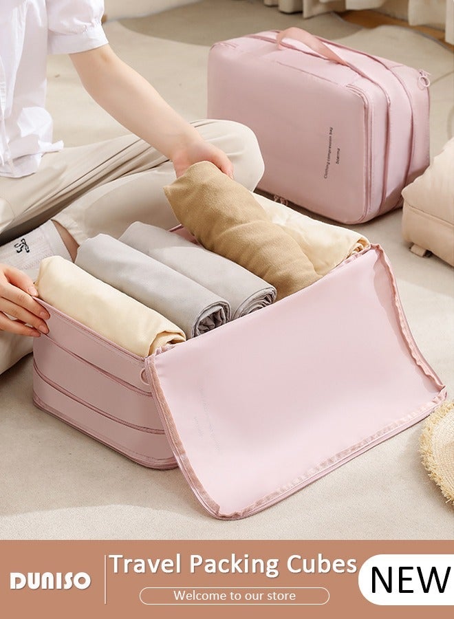 DUNISO Compression Packing Cubes for Travel, Carry on Suitcase Organizer Bag with Dual Compartments, Expandable Bags Organizer for Home Storage, Lightweight Nylon Travel Organizer for Luggage, Suitcases and Essentials - Image 1