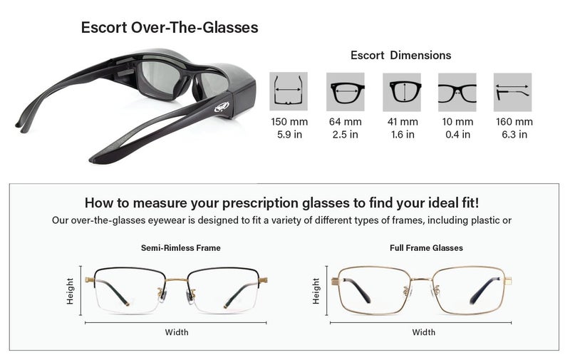 Global Vision Escort Advanced System Safety Glasses Fits Over Most Eyewear - Rubber Ear Locks and Microfiber Pouch! Black Frame - Image 5