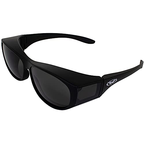 Global Vision Escort Advanced System Safety Glasses Fits Over Most Eyewear - Rubber Ear Locks and Microfiber Pouch! Black Frame - Image 1