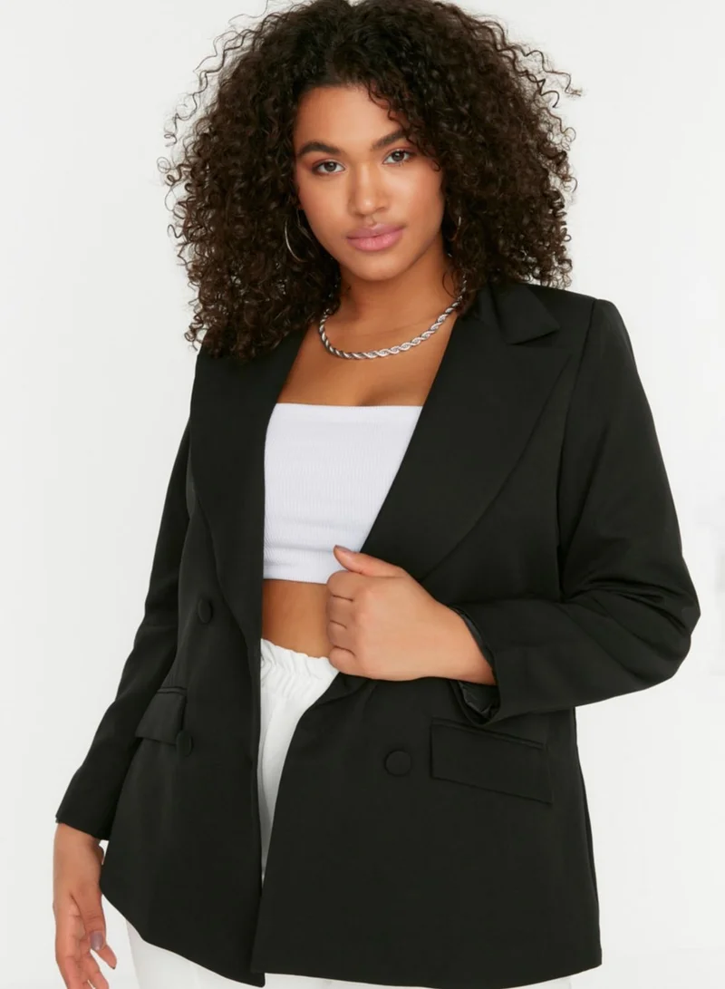 Trendyol Curve Button Detail Blazer