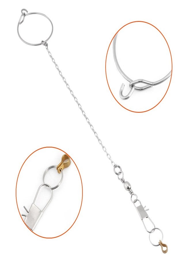 فديت خلخال من الفولاذ المقاوم للصدأ من Fdit، سلسلة قدم للطيور الببغائية الأليفة + حلقات ألعاب للطيور الببغائية الأليفة، فضي (5.5 مم) - Image 2