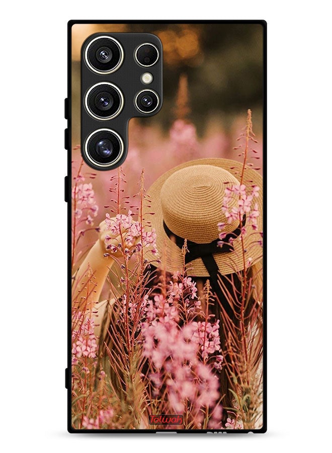 Tolwak Samsung Galaxy S24 Ultra 5G Protective Case Cover Hat Girl In Flowers  - Image 1