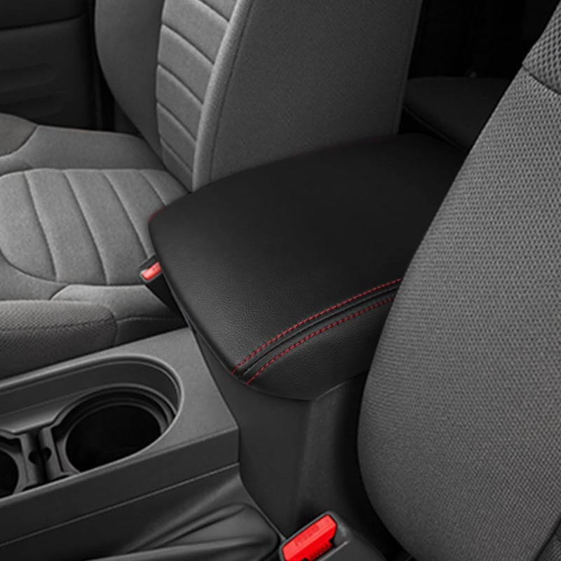 DEYTOP Center Console Cover for Nissan Frontier 20052021 Car Armrest Cover for Nissan Xterra 20052015 Accessories AntiScratch Leather Armrest Protector Black with Red Stitches 20052021