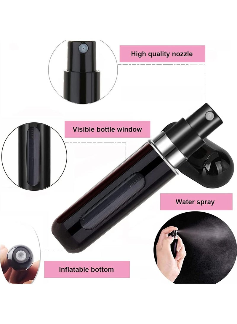 مجموعة زجاجات رذاذ عطور قابلة لإعادة التعبئة – 5 قطع صغيرة للسفر متعددة الألوان - Image 5