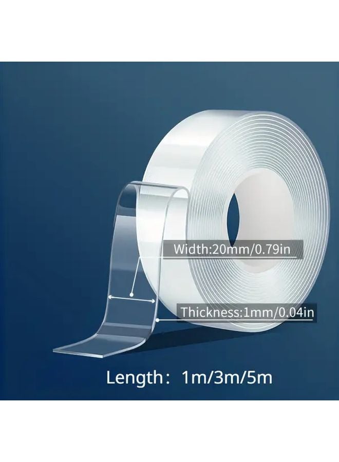 196.85 بوصة شريط أكريليك قوي مزدوج الوجه شفاف قابل لإعادة الاستخدام قابل للغسل للمطبخ الحمام المكتب تركيب السيارة - Image 2