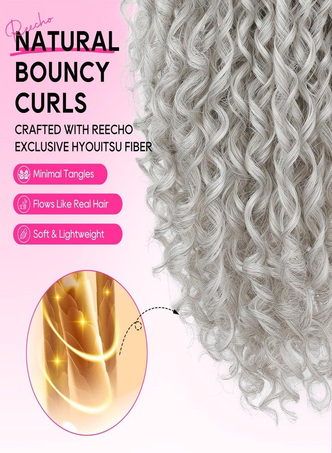 REECHO Ponytail Extension, Curly Claw Clip Ponytail Hair Extension Synthetic Clip in Pony Tails Cheer Ponytail Hair Piece for Dance Sports Daily, Silver Gray - Image 3