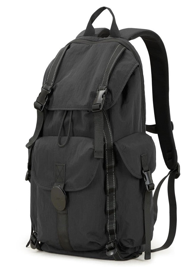 mixi Travel Backpack for Women Men, 18 Inch Carry On Laptop Backpack Flight Approved fits 16'' Laptop, Lightweight Waterproof Hiking Backpack Travel Outdoor Business Casual Daypack, Black - Image 1