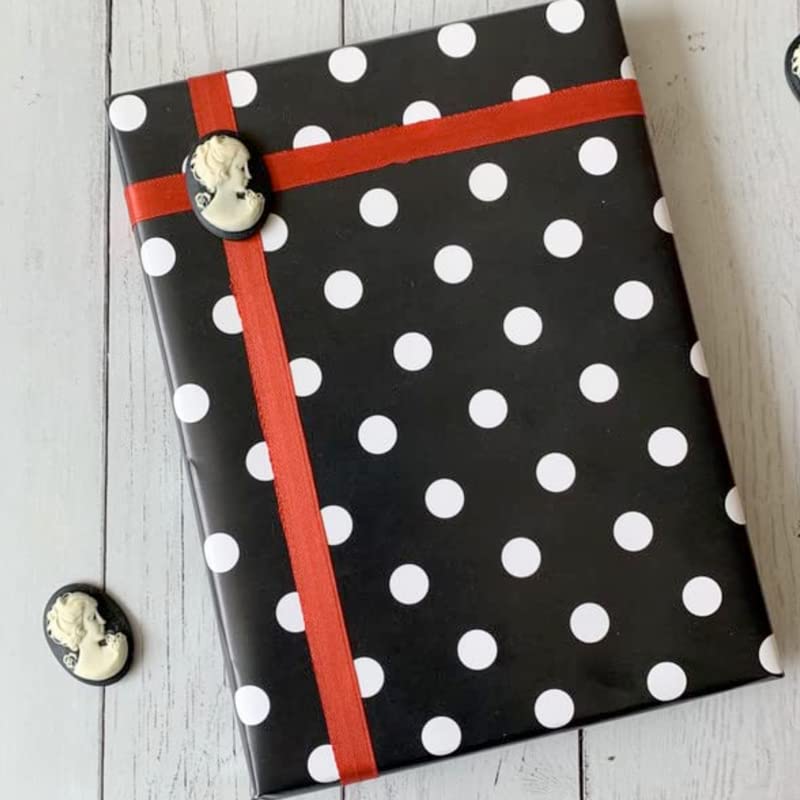 Dovetail Moonlight Sunlight Black & White Polka Prints Gift Wrapping Papers Combo of 4 Sheets - Image 3
