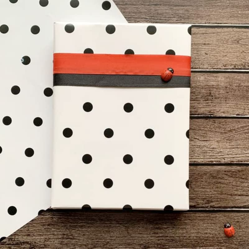 Dovetail Moonlight Sunlight Black & White Polka Prints Gift Wrapping Papers Combo of 4 Sheets - Image 4