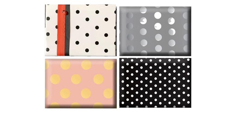 Dovetail Moonlight Sunlight Black & White Polka Prints Gift Wrapping Papers Combo of 4 Sheets - Image 1