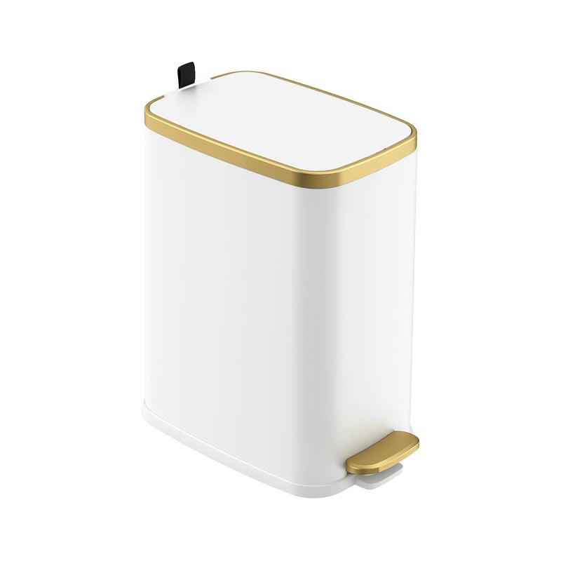 jjojcll Small Bathroom Trash Can with Lid - 7L Slim Garbage Can with Soft Close - Image 1
