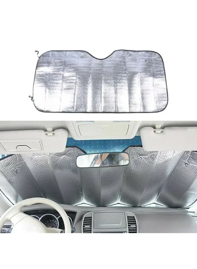 Car Windshield Sunshade, Front & Rear, Heat Insulation, 140x70cm - Image 5