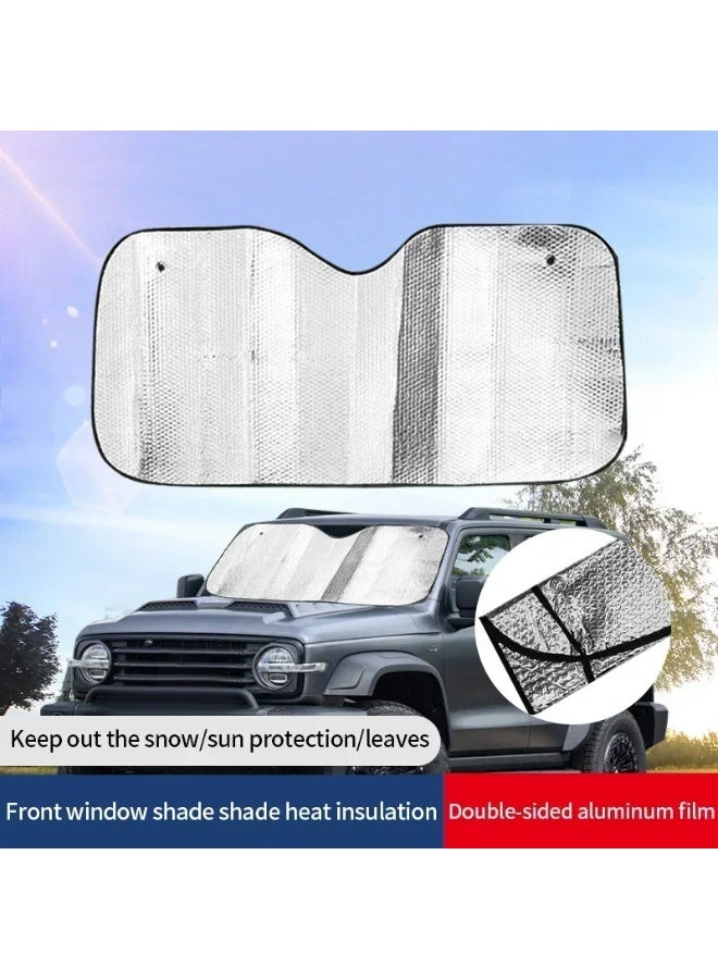 Car Windshield Sunshade, Front & Rear, Heat Insulation, 140x70cm - Image 3