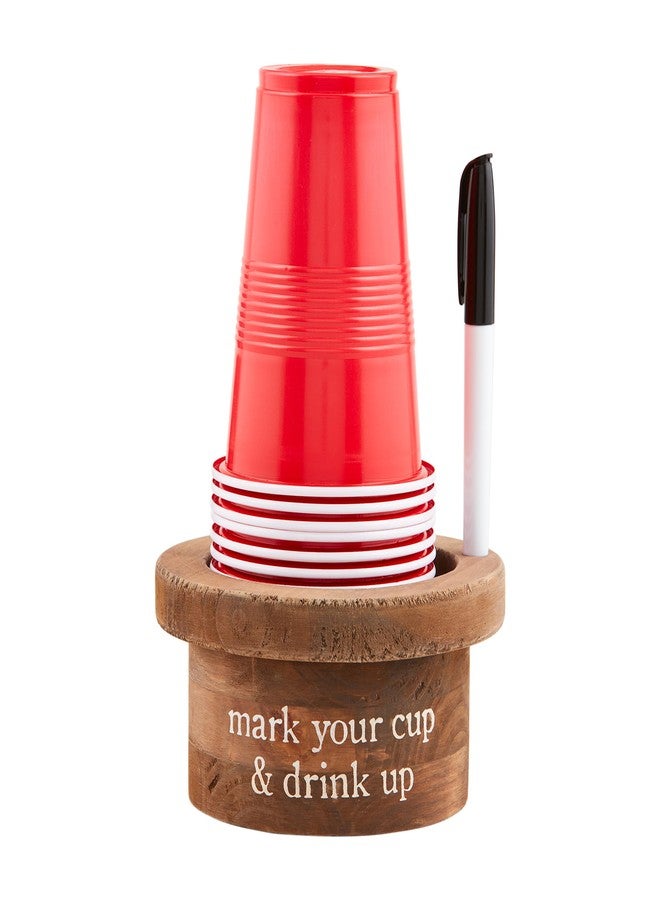 Mud Pie Disposable Cup and Marker Set; Base 3" x 5 1/2" Dia | Cup 18 oz - Image 1
