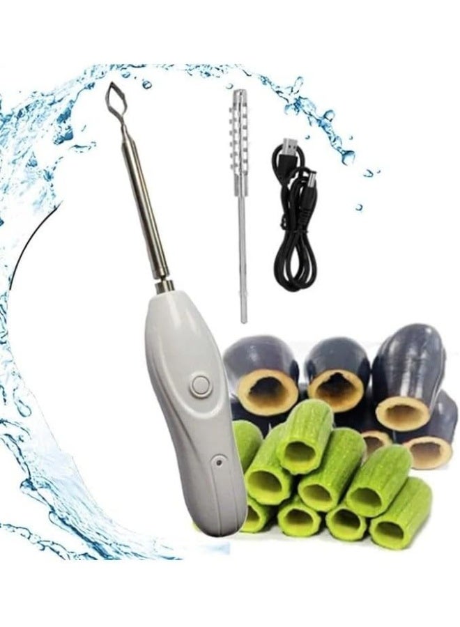 DENX Electric Multi‑Head Zucchini and Vegetable Corer DX2019 — Rechargeable 10W Motor, Stainless Steel Blades, 1200mAh Battery, 40‑Minute Runtime, Ergonomic Handle, Cordless Kitchen Spiralizer - Image 2