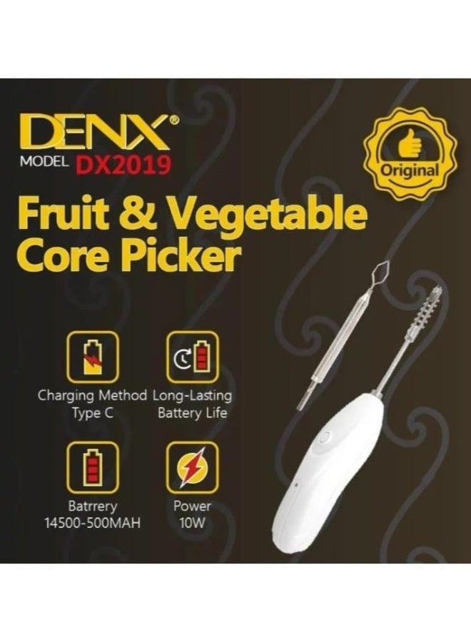 DENX Electric Multi‑Head Zucchini and Vegetable Corer DX2019 — Rechargeable 10W Motor, Stainless Steel Blades, 1200mAh Battery, 40‑Minute Runtime, Ergonomic Handle, Cordless Kitchen Spiralizer - Image 5