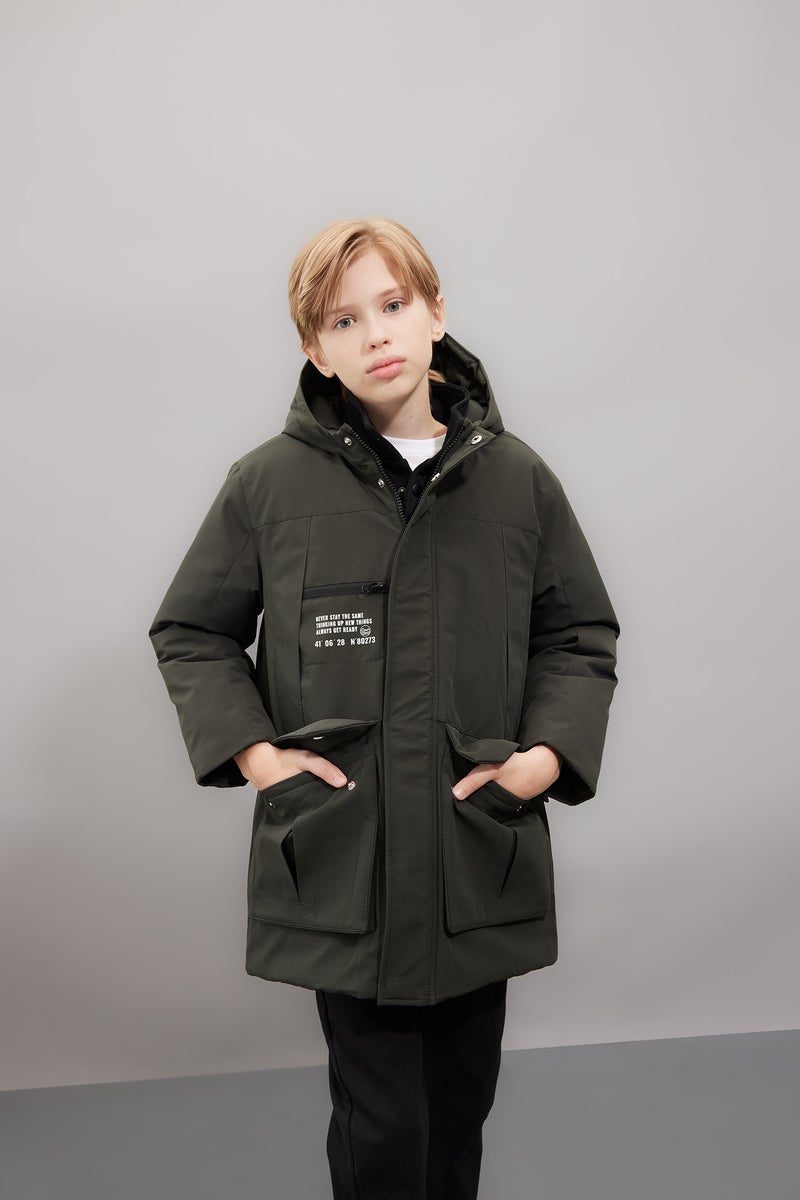 DeFacto Boy Waterproof Hooded Zippered Pocketed Puffer Jacket  - Image 1