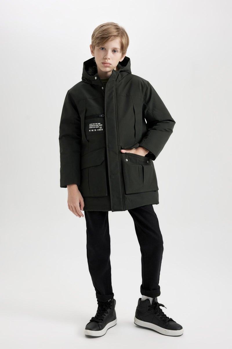 DeFacto Boy Waterproof Hooded Zippered Pocketed Puffer Jacket  - Image 5
