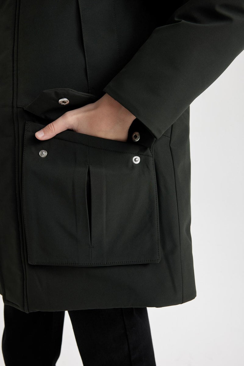 DeFacto Boy Waterproof Hooded Zippered Pocketed Puffer Jacket  - Image 3