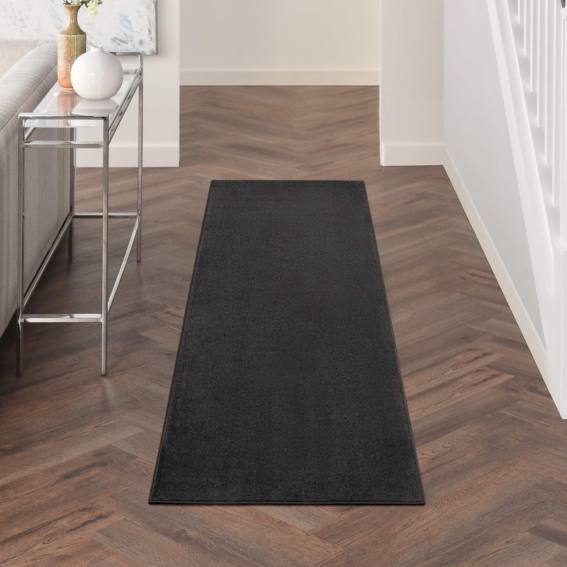 Nourison Home Essentials 22 x 76 Black Outdoor IndoorOutdoor Rug