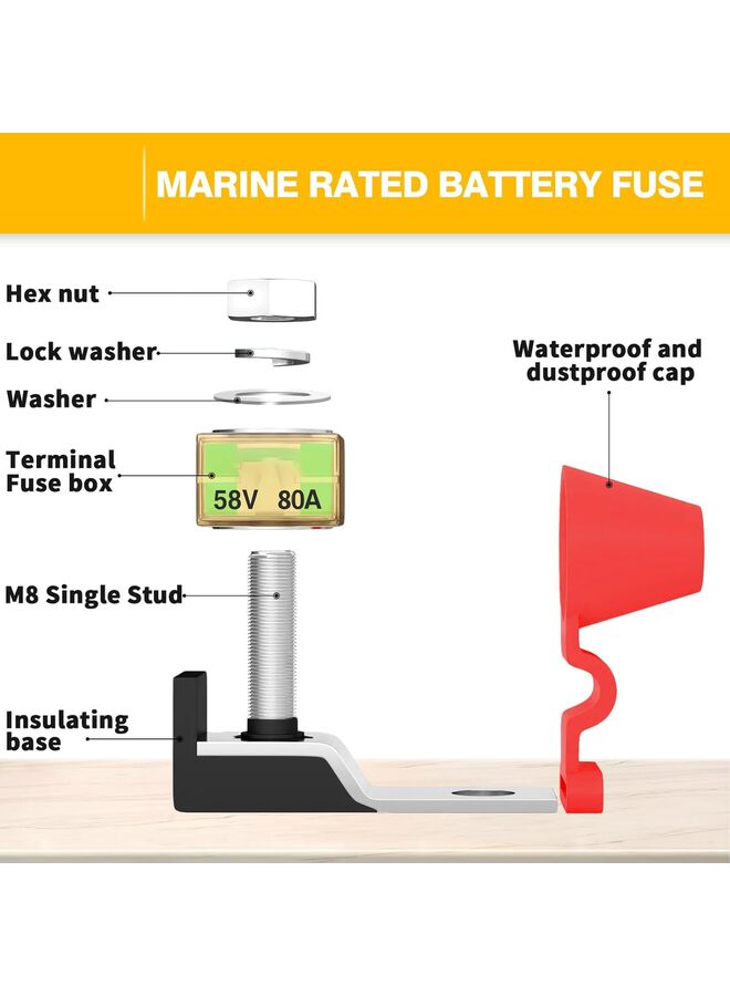 Generic 80A New energy electric vehicle battery fuse holder ceramic square fuse insulation fuse holder  - Image 2