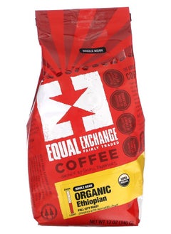 Equal Exchange Organic Coffee Ethiopian Whole Bean Full City Roast 12 oz (340 g) 