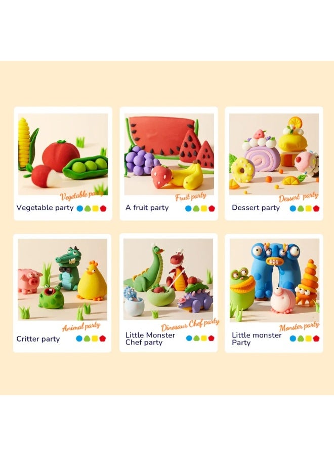 MiDeer مجموعة ميدير ميلو دو 6 ألوان - طين قمح طبيعي للأطفال، طين ناعم للنمذجة مع أدوات إبداعية، لعبة تعليمية حسية للأطفال من عمر 3 سنوات فما فوق، مجموعة نشاط فني وحرفي DIY - Image 3