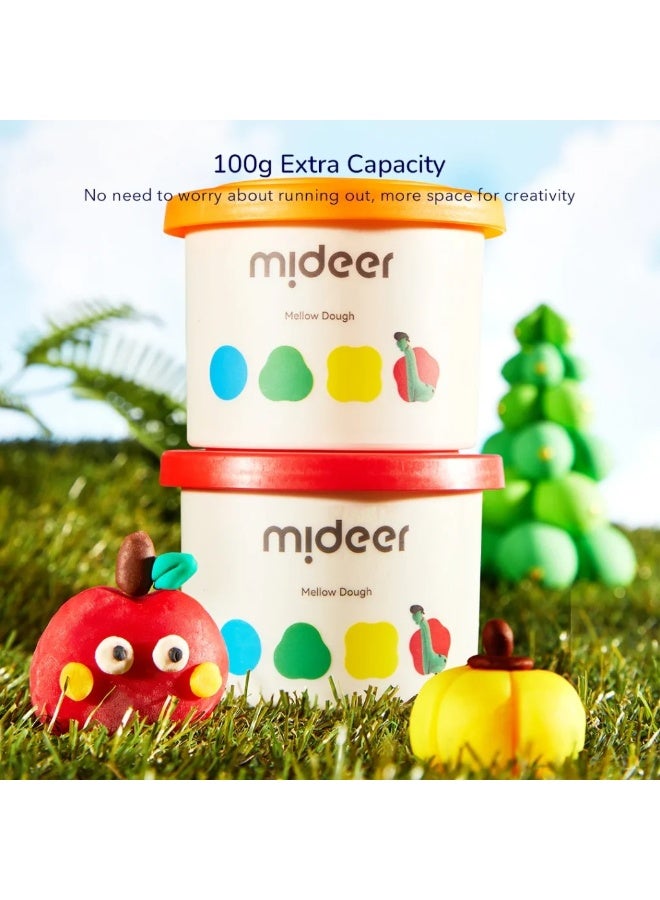 MiDeer مجموعة ميدير ميلو دو 6 ألوان - طين قمح طبيعي للأطفال، طين ناعم للنمذجة مع أدوات إبداعية، لعبة تعليمية حسية للأطفال من عمر 3 سنوات فما فوق، مجموعة نشاط فني وحرفي DIY - Image 5