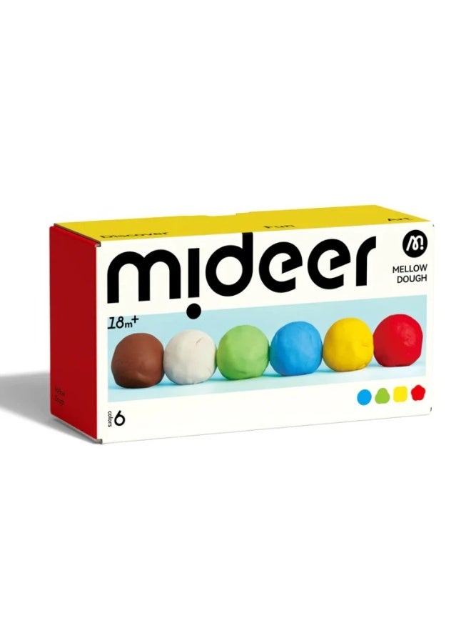MiDeer مجموعة ميدير ميلو دو 6 ألوان - طين قمح طبيعي للأطفال، طين ناعم للنمذجة مع أدوات إبداعية، لعبة تعليمية حسية للأطفال من عمر 3 سنوات فما فوق، مجموعة نشاط فني وحرفي DIY - Image 2