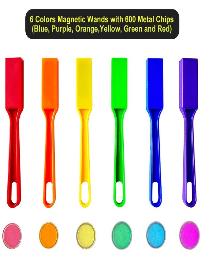SEETOOOGAMES Magnetic Bingo Chips Wands - 6 Color 600 Metal Chips with 6 Wands for Classroom - Image 2