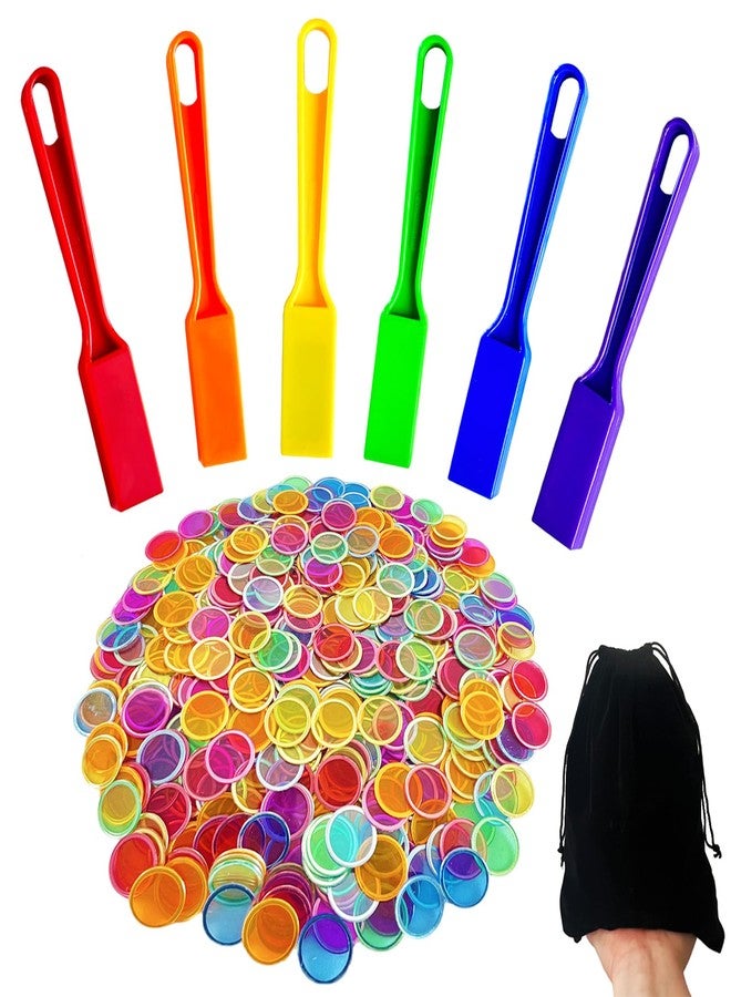 SEETOOOGAMES Magnetic Bingo Chips Wands - 6 Color 600 Metal Chips with 6 Wands for Classroom - Image 1