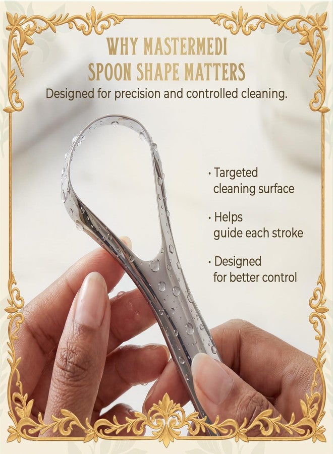 MasterMedi Tongue Cleaner for Adults, 100% Stainless Steel for Bad Breath, Easy to Use, Tongue Cleaner for Oral Care (Pack of 2 with 2 Cases) - Image 5