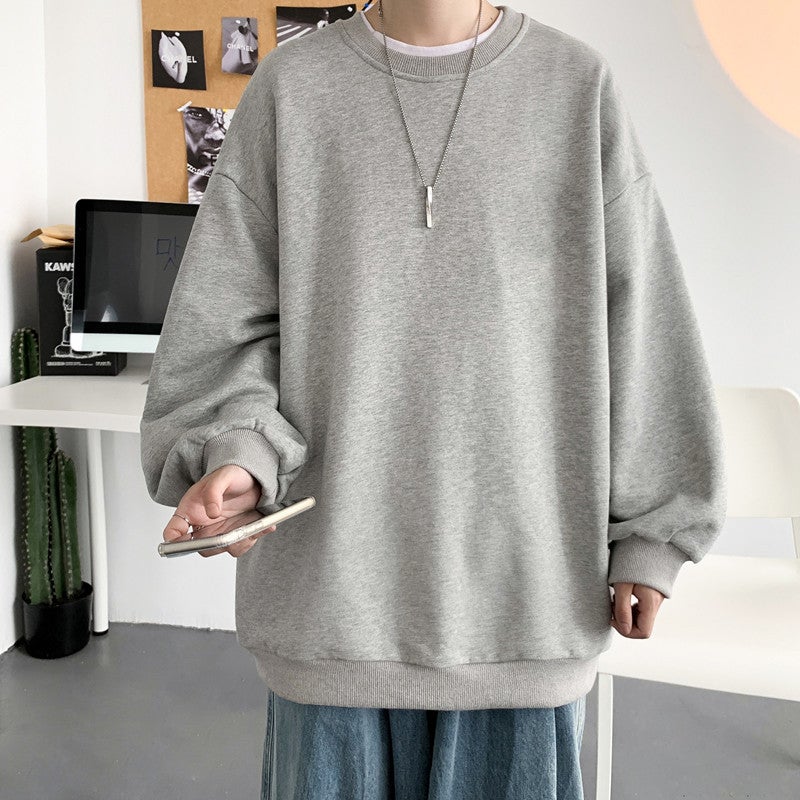 Mens Casual Hoodie Autumn Loose Fit Sportswear Melange gray  - Image 1