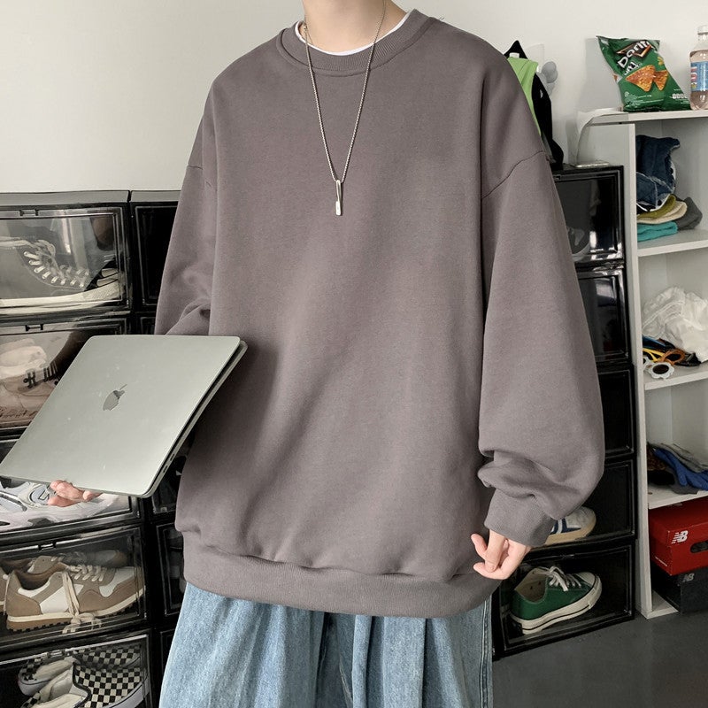 Mens Casual Hoodie Autumn Loose Fit Sportswear Melange gray  - Image 4