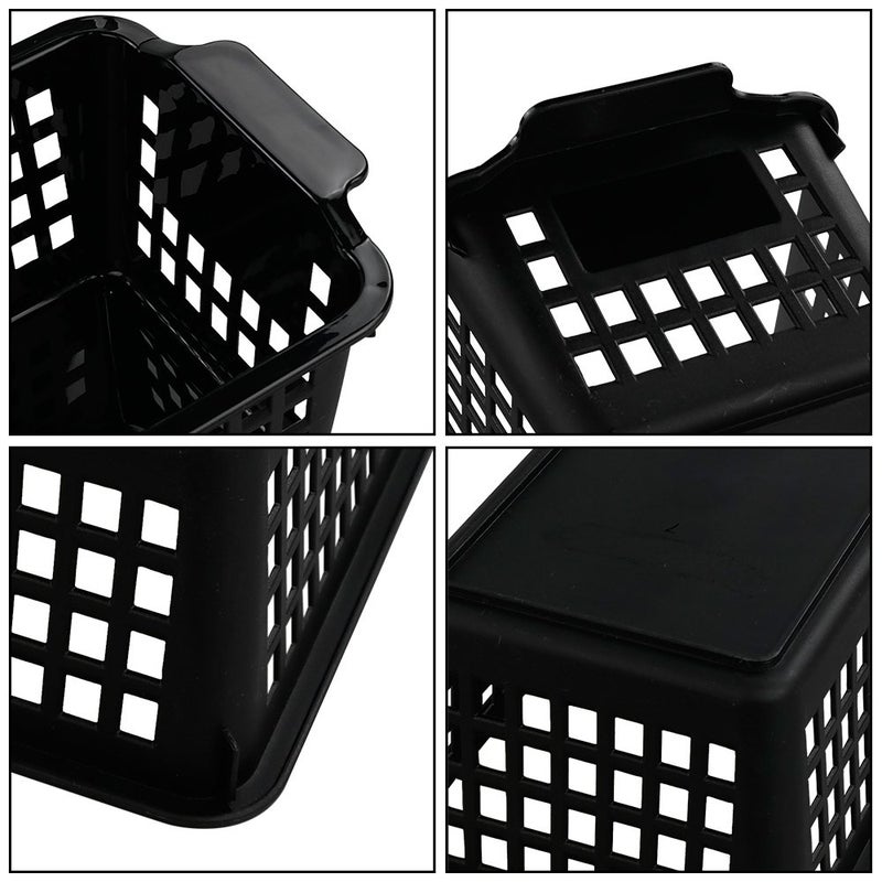 Begale Small Plastic Storage Baskets, Black, 11.6"L x 5"W x 3.4"H, Set of 6 - Image 3