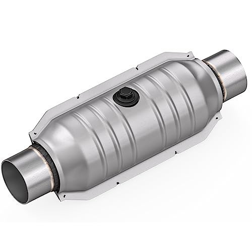 ASOPARTS 3" Universal Catalytic Converter, 3" Inlet/Outle Cat Converter with Heat Shield and O2 Port - Image 1