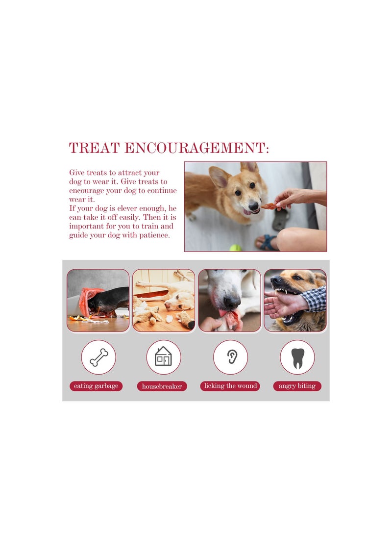 Generic Soft Nylon Dog Muzzle with Breathable Mesh Fabric and Adjustable Strap, 4-Piece Set (Red & Black) for Small to Medium Dogs - Anti-Biting, Barking, and Chewing Mouth Guard.  - Image 2
